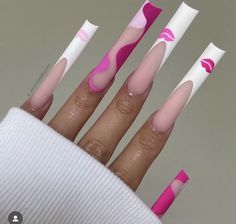 Abstract Lips, Nails With Pink, Acrylic Nail Shapes, Wow Nails, Pretty Nail Art Designs, Exotic Nails