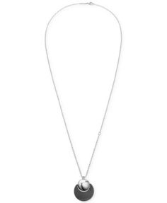 Calvin Klein Bi-Color Disc Pendant Necklace KJ3ZBP280100 | macys.com Disc Pendant, Silver Necklace, In Store, Jewelry Design