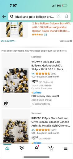 the screenshot shows how to make beaded bracelets with black and gold balls