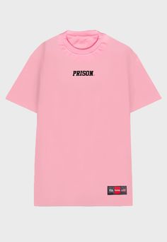 Camiseta  Box Logo Pink| Prison - Estilo urbano e autntico. Pink Front Print T-shirt For Streetwear, Pink Character Print T-shirt For Streetwear, Pink Slogan T-shirt For Streetwear, Unisex Pink T-shirt For Streetwear, Pink Urban T-shirt For Streetwear, Logo Pink, Box Logo, Design Minimalista, Van