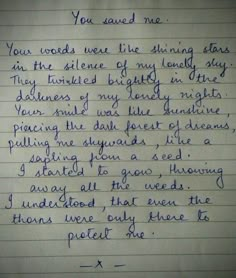 a handwritten note from an unknown person