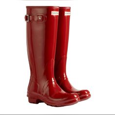 Red rain boots for falls Red Hunter Boots, Womens Hunter Boots, Red Rain Boots, Women's Rain Boots, Tall Hunter Boots, Tall Boot Socks, Toddler Rain Boots, Tall Rain Boots, Short Ankle Boots