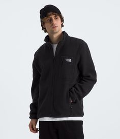 the north face men's denali flee jacket in black, size m / l