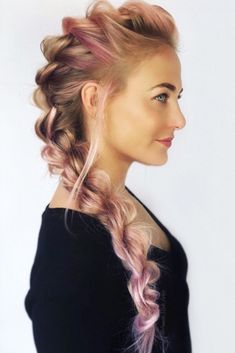 Faux Hawk Women, Faux Hawk Braid, Faux Hawk Hairstyles, Mohawk Hairstyles, Faux Hawk, Effortless Hairstyles, Hair Color Pink, Halloween Hair, Bridesmaid Wedding