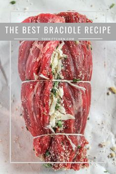 the best braciole recipe is made with raw meat and parmesan cheese