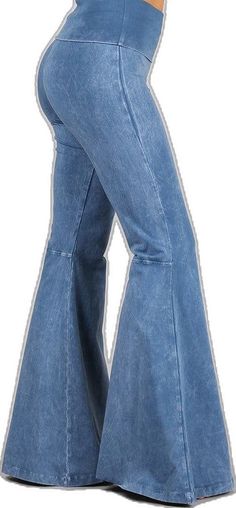 Mid-rise Denim Blue Cotton Flares, Casual Cotton Flared Hem Jeans, Casual Flared Hem Cotton Jeans, Casual Cotton Jeans With Flared Hem, Medium Wash Cotton Flare Pants, Medium Wash Cotton Flares, Medium Wash Cotton Flare Jeans, Casual Cotton Bottoms With Flared Hem, Casual Cotton Denim Blue Flares