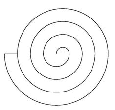 a drawing of a spiral in the middle of a circle with one end pointing upward