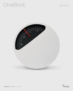 a white ball with a black and red meter on it's side, next to the words oneshot