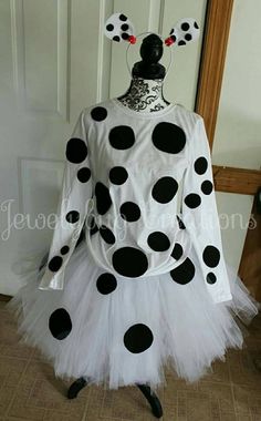 a costume made to look like a dalmatian