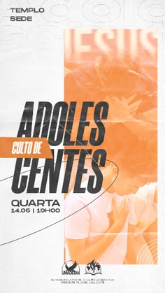 an advertisement for the spanish tennis team, adiles de centees in orange and white