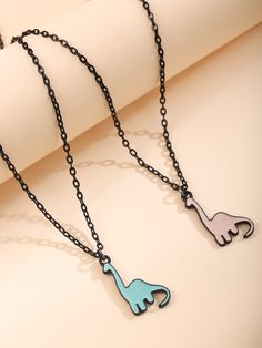 Multicolor De moda Collar  Aleación de zinc  Collar Colgante Embellished   Bisutería Matching Things, Matching Promise Rings, Boys Necklace, Dinosaur Necklace, Embellished Fashion, Bff Necklaces, Friendship Jewelry