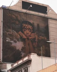 a large mural on the side of a building