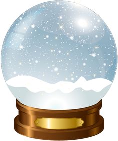 a snow globe with white snow on it