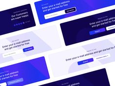 the landing page for an email marketing platform, with blue and purple lines on it