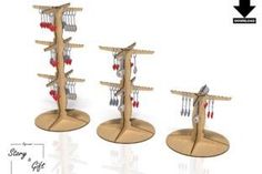 three models of an airplane hangers with hearts on them