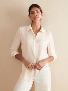 Dillon Classic-Fit Shirt | Banana Republic Dress Shirts Women, Fall Denim, White Button Down Shirt, White Button Down, Shirts Women, Banana Republic Dress, Tailored Shirts, Classic Shirt, Dress Shirts