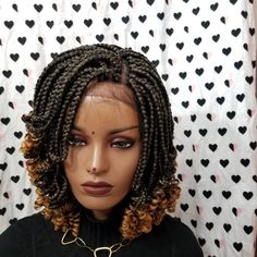 Ombre Braid, Types Of Braids, Box Braid, Short Braids, Short Curly Wigs, Braids With Curls, Handmade Box