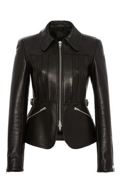 Peplum Leather Jacket, Happy Clothes, Fur Leather Jacket, Peplum Jacket, Chic Leather, Genuine Leather Jackets, Looks Chic