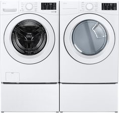 the front load washer and dryer are side by side