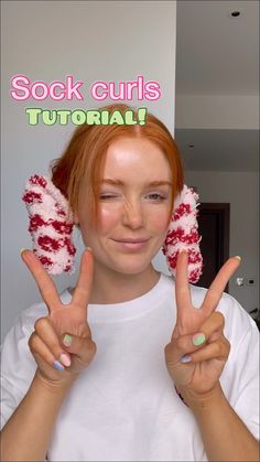 Kirsty 🤍 | You asked for it so here it is! How I curl my hair with socks 🧦 😅 I sleep with these in and I don’t find them uncomfortable, I just push t… | Instagram Sock Tutorial Hair, How To Curl Your Hair With Socks Easy, Heatless Curls With Fuzzy Socks, How To Use A Sock To Curl Hair, Fluffy Sock Hair Hack, Diy Hair Curlers Overnight Short Hair, Heatless Curls Overnight At Home, Braids For Wet Hair Sleep Overnight Curls, Curls While You Sleep