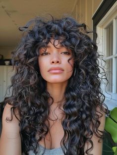 Elegant Long Curly Hairstyles for Every Occasion Edgy Updos For Long Hair, Shaggy Curly Hair Long, Long Curly Hair With Bangs, Quick Weave Hair, Volume Hairstyles, Short Quick Weave, Long Curly Hairstyles, Cascading Curls, Romantic Waves