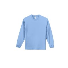 Buy the Port & Company® Tall Long Sleeve Essential T-Shirt at Michaels. com. Nothing beats this traditional t-shirt in comfort, versatility and casual style. Nothing beats this traditional t-shirt in comfort, versatility and casual style. Details: Available in multiple colors and sizes 6.1 oz. 100% soft spun cotton (98/2 cotton/poly for Ash, 90/10 cotton/poly for Athletic Heather) Machine wash cold with like colors, non-chlorine bleach when needed, tumble dry medium Tall adult sizes | Port & Com Relaxed Fit Blue Pre-shrunk Sweatshirt, Blue Relaxed Fit Pre-shrunk Sweatshirt, Basic Long Sleeve T-shirt With Relaxed Fit, Casual Blue Pre-shrunk Sweatshirt, Plain Blue Cotton Shirt, Basic Plain Blue Tops, Basic Blue Plain Tops, Casual Light Blue Long Sleeve T-shirt, Blue Plain Crew Neck Top