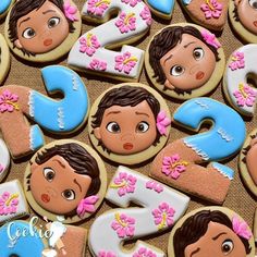 cookies decorated to look like the characters in dora's palace are for sale on instagram