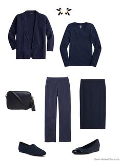 Five Accent Colors with Navy - The Vivienne Files Core Wardrobe, Work Skirt, Minimalist Capsule Wardrobe, How To Wear Scarves, Skirt Outfit, Shades Of Yellow