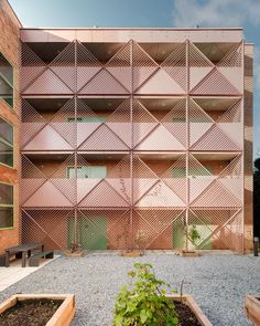 the building is made up of many different types of materials, including metal and wood