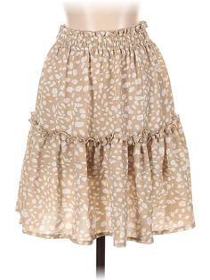 Unbranded Casual Skirt Size: Small Bottoms - used. No Fabric Content, Print | Casual Skirt: Tan Print Bottoms - Size Small Flowy Brown Floral Print Skirt, Non-stretch Brown Cotton Skirt, Formal Skirt, Casual Skirt, Womens Bottoms, Women Handbags, Handbags, Skirt, Fabric