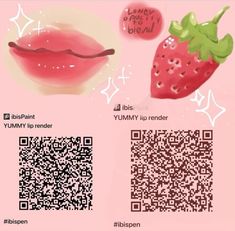 a qr code for a strawberry and a lip