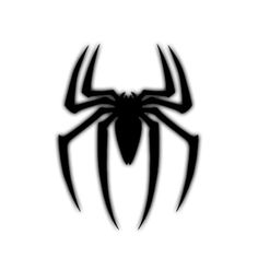 the spider logo is shown in black on a white background, it appears to be an image