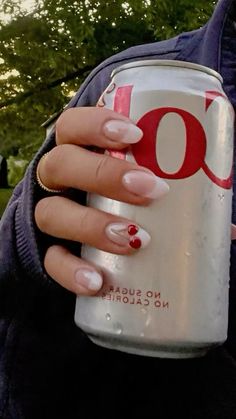 Almond Nail Inspo Simple, Nail Ideas Short Fall, Acrylic Nails 2024, Gel Nails Aesthetic, Homecoming Nail Ideas, Nails Summer Aesthetic, Nails With Cherry, Sorority Nails, Summer Nails Aesthetic