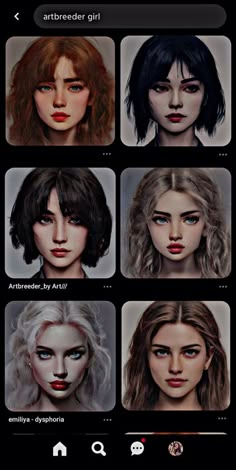 an image of different faces and hair styles