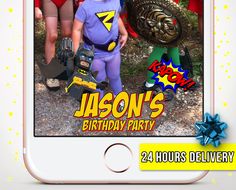 a birthday party photo with the name jason's birthday party on it