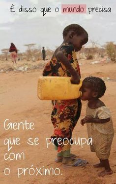 two young children standing in the dirt with a yellow container on their head and one holding a bottle