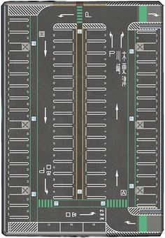 an overhead view of a street with multiple lanes