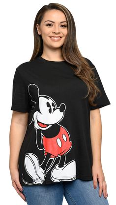 PRICES MAY VARY. Disney Mickey Mouse side print - officially licensed Mickey print comes in from the side (it does not display all of Mickey) no print on the back Soft, thin, lightweight fabric Underarm to underarm (laid flat): 1X=25", 2X=27", 3X=29", 4X=31" & 5X=33" Length from top point of shirt to bottom hem: 1X=29", 2X=30", 3X=31", 4X=32" & 5X=33" Disney Mickey Mouse plus size t-shirt - officially licensed. The Mickey Mouse print comes in from the side (it does not display all of Mickey). Th T Shirt Mickey Mouse, Mickey Mouse Print, Disney Couple, Disneyland Outfits, Mickey Shirt, Amazon Clothes, Mouse Print, Plus Size Brands, Couple Tshirts