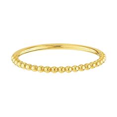 This 14k gold band ring features a bead design that is equally eye-catching when worn alone, or stacked with other rings. This 14k gold band ring features a bead design that is equally eye-catching when worn alone, or stacked with other rings.  Nickel free Metal: 14k gold Packaging: boxed Width: 1.5 mm Finish: polished Size: 8. Color: Yellow. Gender: unisex. Age Group: adult. Yellow Gold Round Decorative Band, Fine Jewelry Yellow Gold Stackable Rings With Decorative Band, Yellow Gold Stackable Open Band Jewelry, Yellow Gold Stackable Rings With Decorative Band, Stackable Gold Band Rings, Stackable Band Gold Rings, Elegant 14k Gold Rings With Round Beads, Stackable Yellow Gold Round Bands, 14k Gold Stackable Rings With Decorative Band