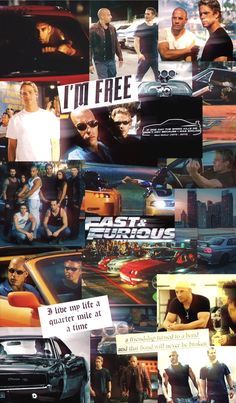 a collage of photos with cars and people in them, including the fast and the furious