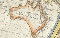 an old map shows australia and new zealand