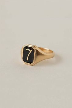 Real Gold Rings, Gold Rings Vintage, Year Ring, 14kt Gold Jewelry, Lucky Ring, Signet Ring Gold, Lucky 7, Lucky 13, 7 Ring