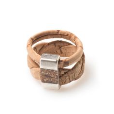 Cork Weave Ring Cork Jewelry, Woven Ring, Manufacturing Factory, Cork Fabric, Dark Brown Color, Handcrafted Rings, Wine Bottles, In Water, Metal Rings