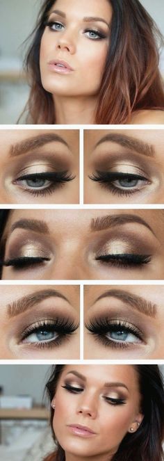 10 Eye Makeup Ideas That You Will Love10 Bronzed Makeup Tutorial, Wedding Makeup For Brunettes, Brunette Makeup, Bronze Makeup, Braut Make-up