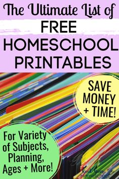 the ultimate list of free homeschool printables