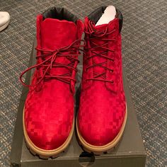 Nwt Limited Edition Double Sole Waterproof Red Timberland Boots Size 5y Red Timberland Boots, Custom Timberland Boots, Red Timberlands, White Forces, Timberland Boots Mens, Timberland Kids, Jordan Shoes Girls, Timberland Pro, Timberlands Shoes