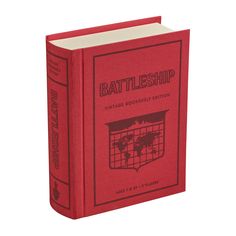 a red book with an image of the world on it's cover and title battle ship