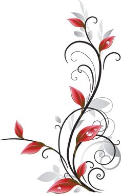 an artistic floral design with red and white flowers