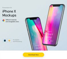 the new iphone x mockup is displayed in this screenshot from an official website