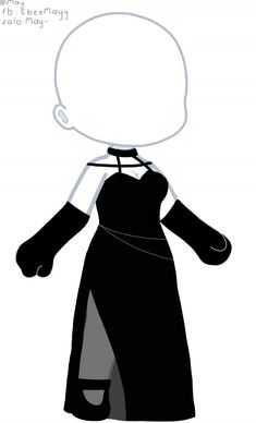 a black and white drawing of a woman in a dress with a speech bubble above her head